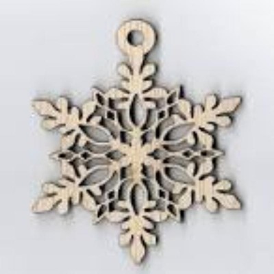 Ξύλινο Διακοσμητικό Νιφάδα 8X7,2cm 2τεμ_ERGO-434